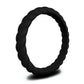 Black silicone ring with twisted rope design, modern and durable jewelry