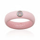 Pink opal silicone ring with cubic zirconia gem and embossed Gemslique brand name